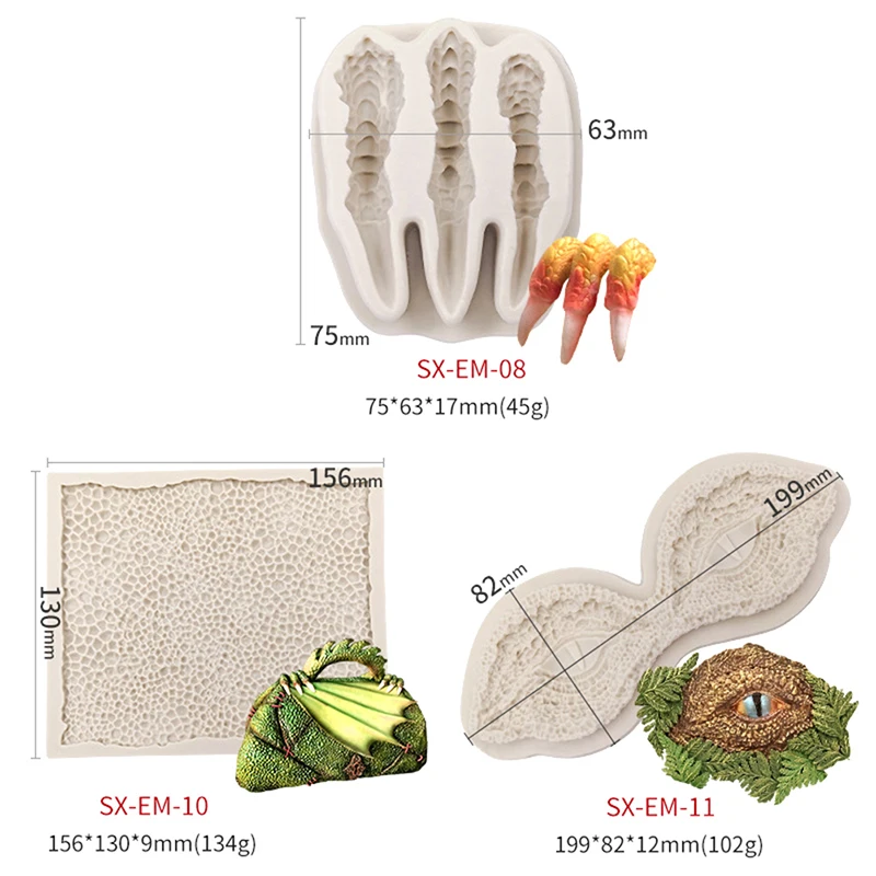 

Dinosaur Paw Skin Eye Silicone Mold Kitchen Resin Cake Baking Tool DIY Pastry Moulds Dessert Chocolate Lace Decoration