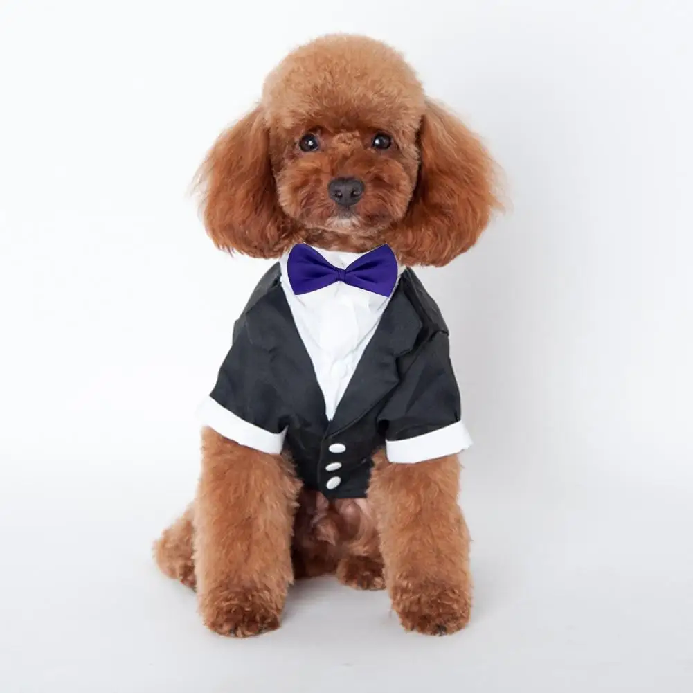 

Stylish Pet Clothes Bow Tie Design Cosplay Skin-friendly Pet Dogs Western Suit for Party