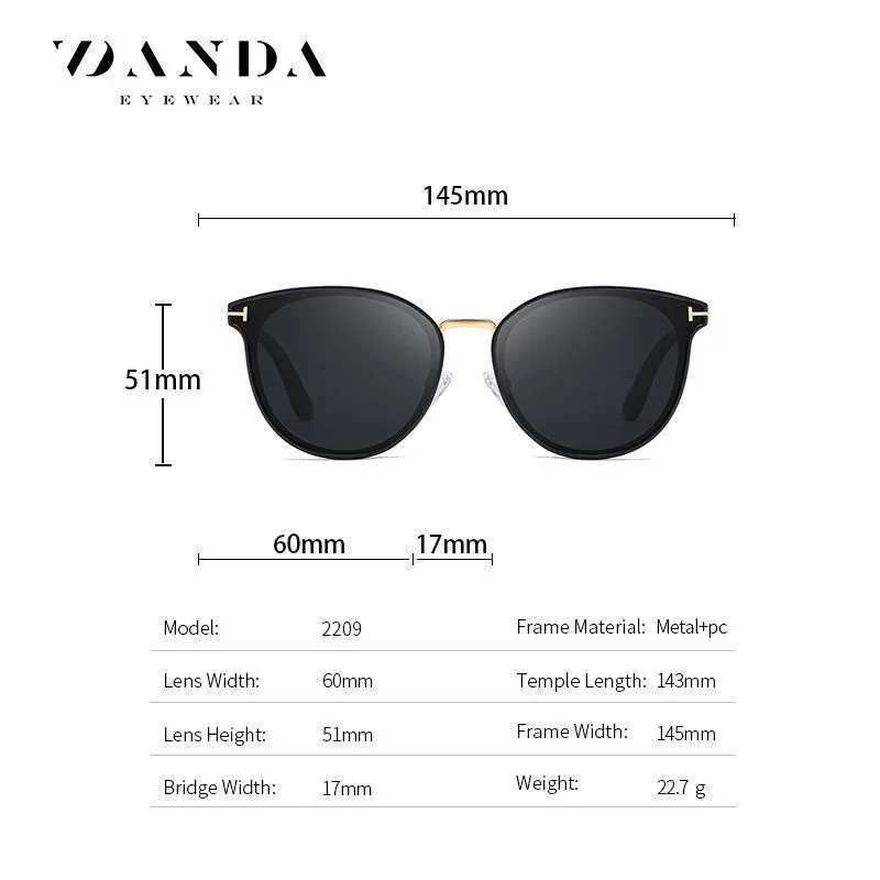 

New ladies polarized sunglasses fashion sunglasses 2209