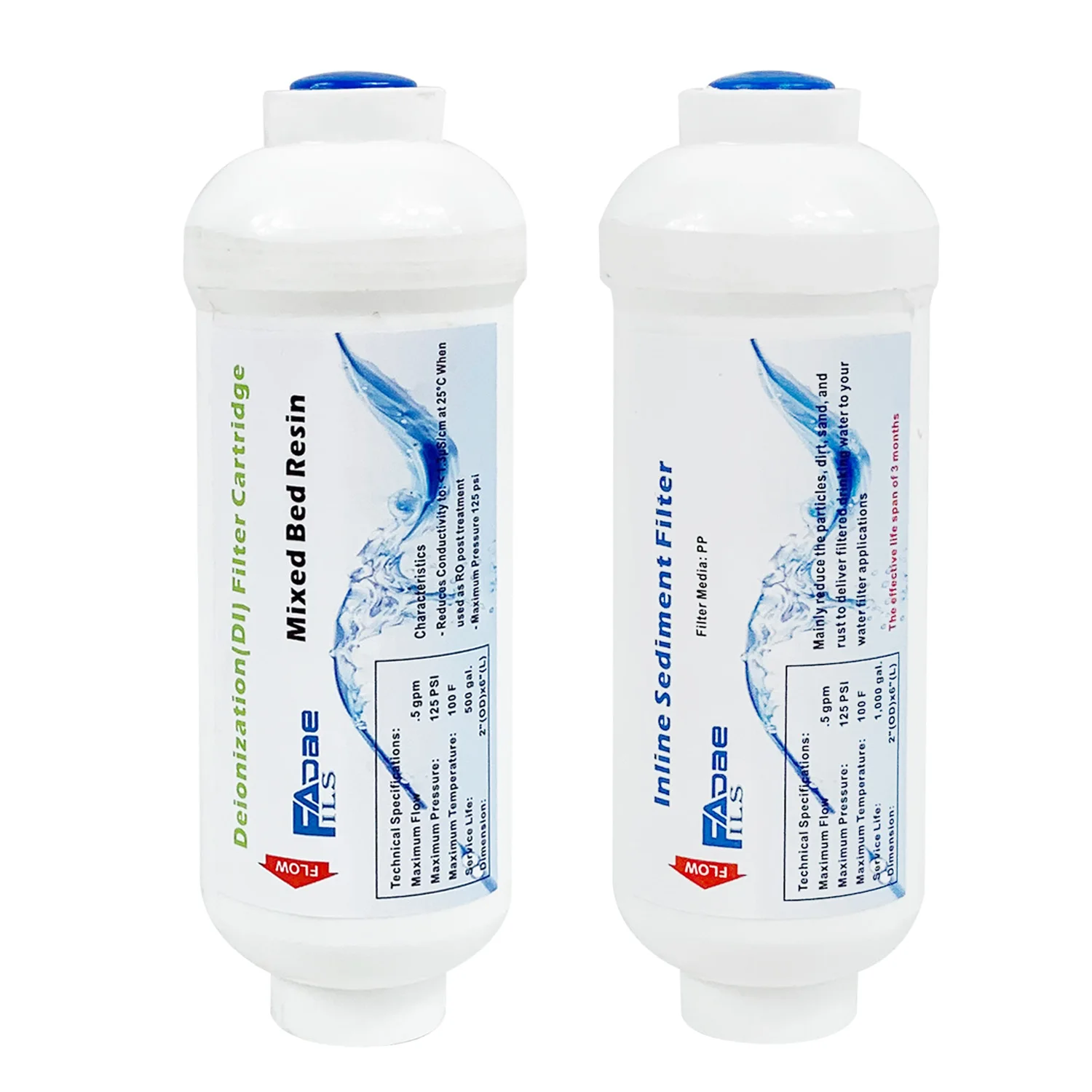 

2 Pack of 6" Long Inline Deionization DI Filter + Inline sediment filter With Adapter For Diode Lasers cooling