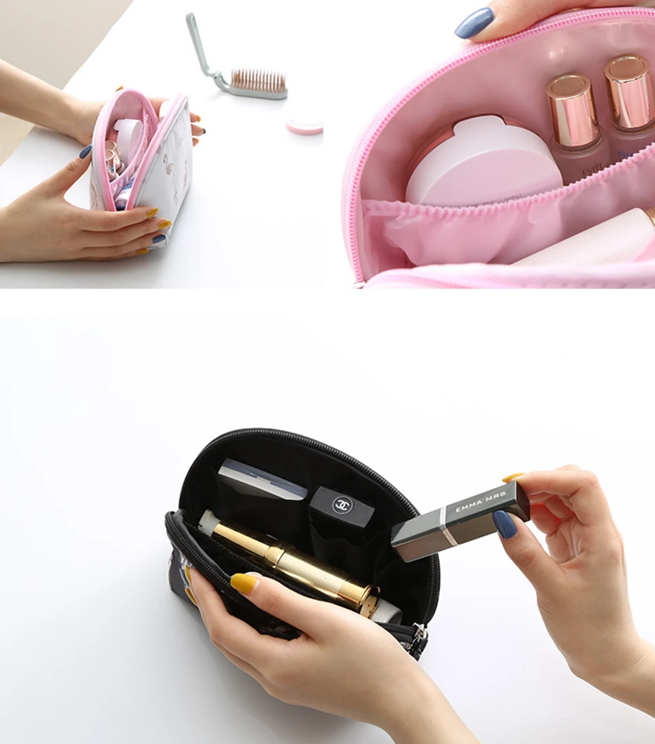 Мода животное Фламинго косметичка Wmen akeup сумка органайзер Макияж Дорожная сумка для хранения Туалетная принадлежность на молнии мыть красота