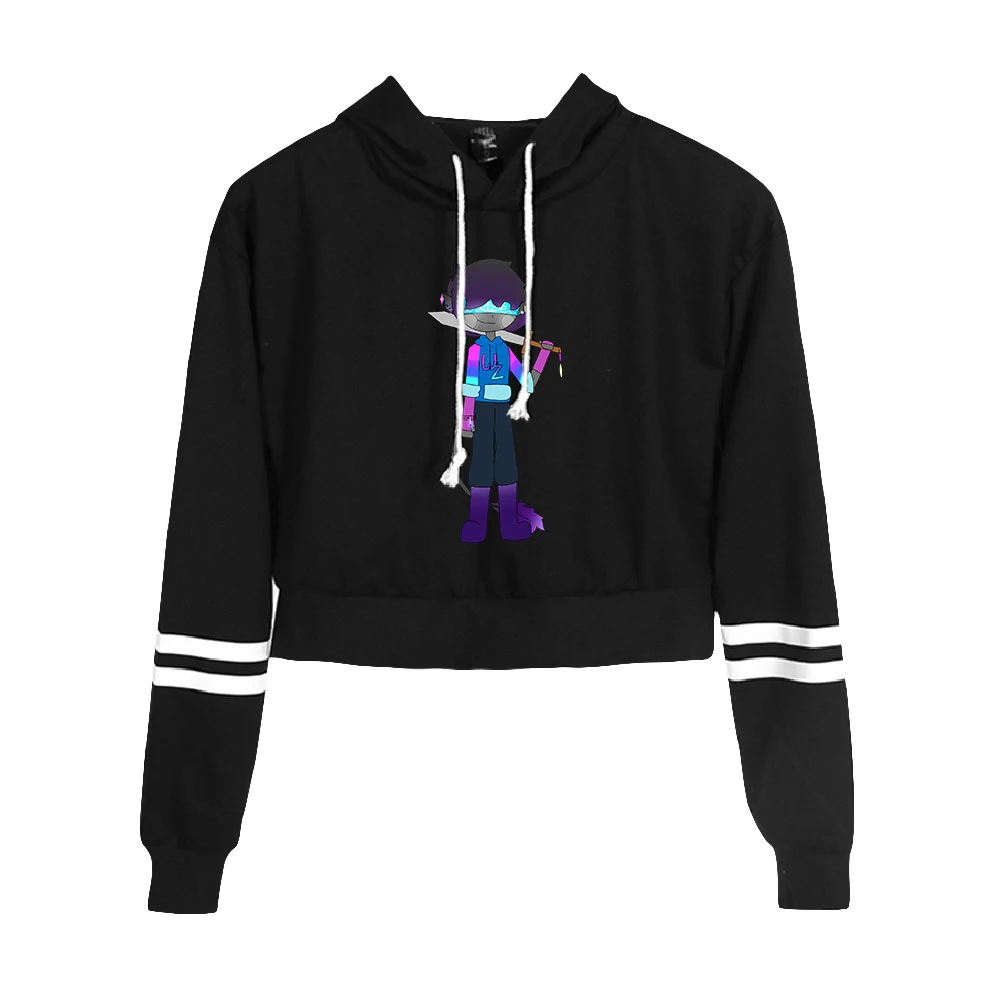 

Wadzee Fashion Crop Hoodies Women Hooded Pullover Crop Top Hot Sale Casual Streetwear Clothes