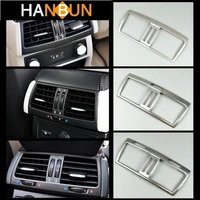 stainless steel armrest rear air conditioner outlet frame decorative cover interior air vents sticker trim for bmw x5 e70 x6 e71