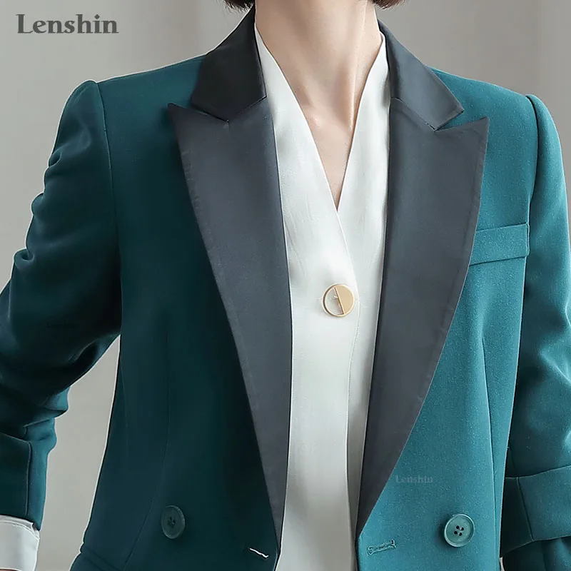 Lenshin/комплект из 2 предметов Деловой костюм с контрастным воротником и брюками