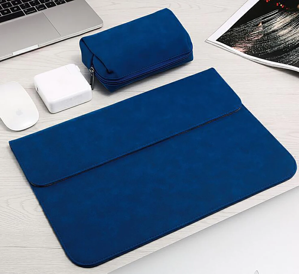 Матовый мягкий чехол для ноутбука, чехол для Apple Macbook Air 13 11 retina 15 13 12 дюймов, чехол для new Pro 16 с блоком питания - Цвет: Navy blue
