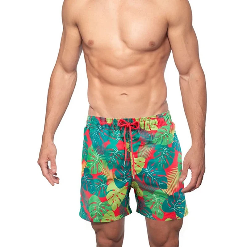 

Шорты мужские пляжные быстросохнущие, красивые, с принтом кокосовых листьев, морские, летние