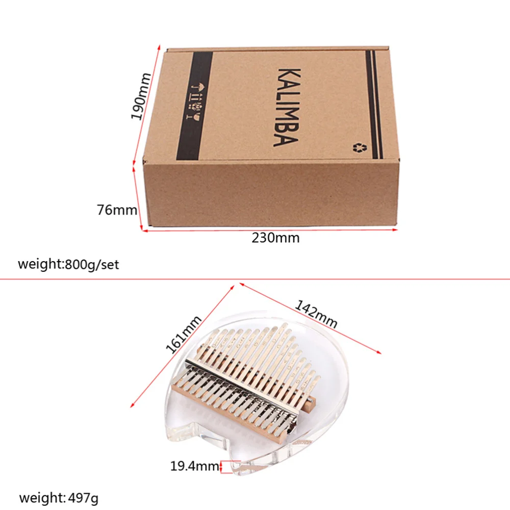

Cat Ear Shape 17 Keys Kalimba Portable Thumb Piano Musical Instrument