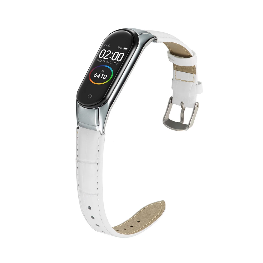 Кожаный ремешок для Xiaomi mi 3 4 фитнес-трекер цветной кожаный mi band 4 3 ремешок черный чехол Модный браслет браслеты