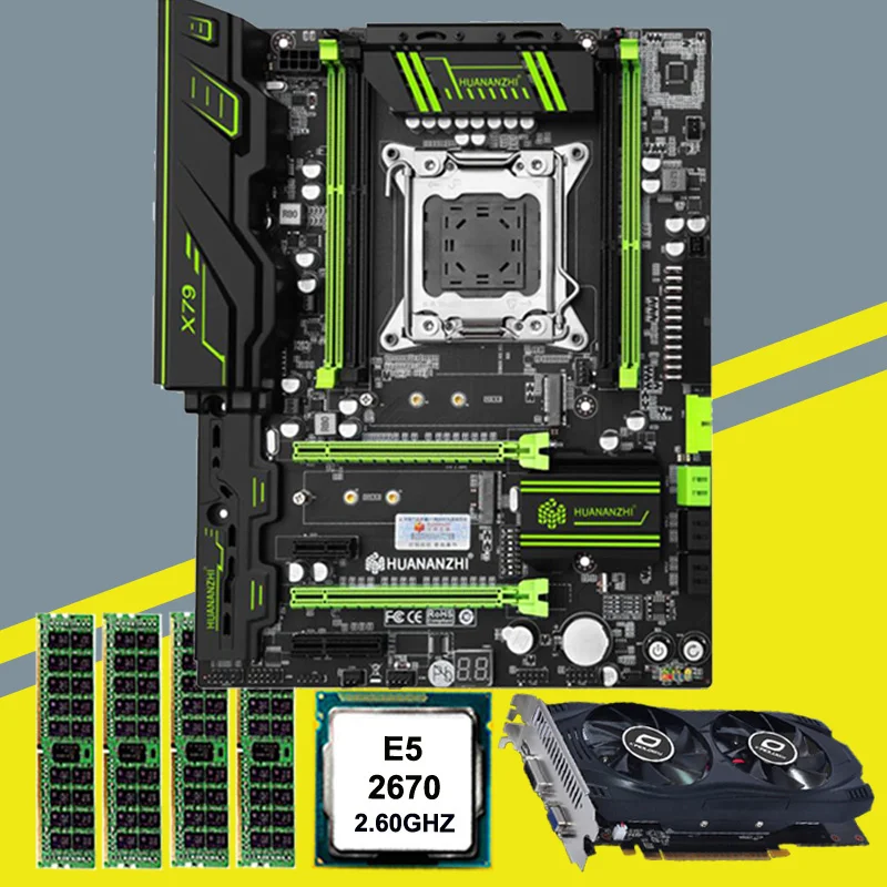 

HUANANZHI Super X79 LGA 2011 Motherboard Combo GTX750Ti 2G Video Card Xeon CPU E5 2670 16G RAM REG ECC Dual M.2 SSD Slot
