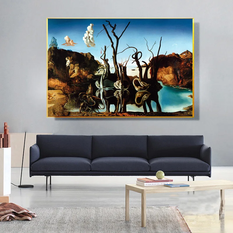 

Abstract World Famous Canvas Paintings Animal Swan Lake Poster and Prints Wall Art Picture for Living Room Home Interior Decor