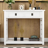 Three Colors Console Table with 2 Drawers and Bottom Shelf Entryway Accent Sofa Table End Table Side Table  US Warehouse