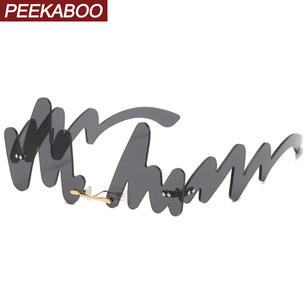 Peekaboo забавные солнцезащитные очки для женщин без оправы необычные 2021 мужские