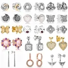 Женские серьги-кольца из серебра 925 пробы, с кристаллами