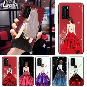 Beautiful evening dress Girl For Huawei P Smart Z S Pro 2018 2019 2020 2021 Mate 10 20 30 40 RS PRO Plus lite Phone Case