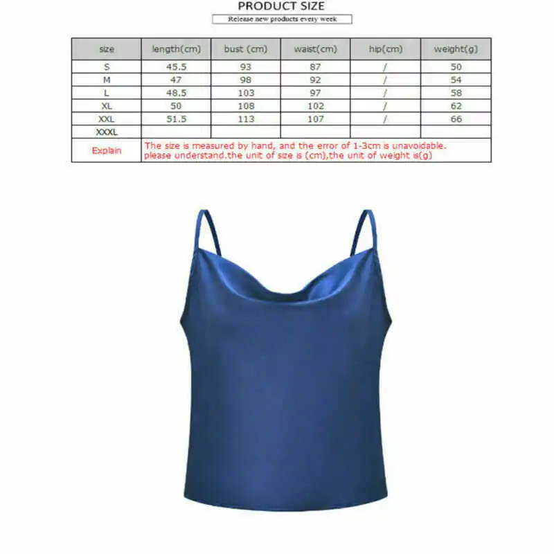 Strappy Solid Women Tops Sleeveless Vest Silk Tank Blouse Satin Camisole Summer | Женская одежда