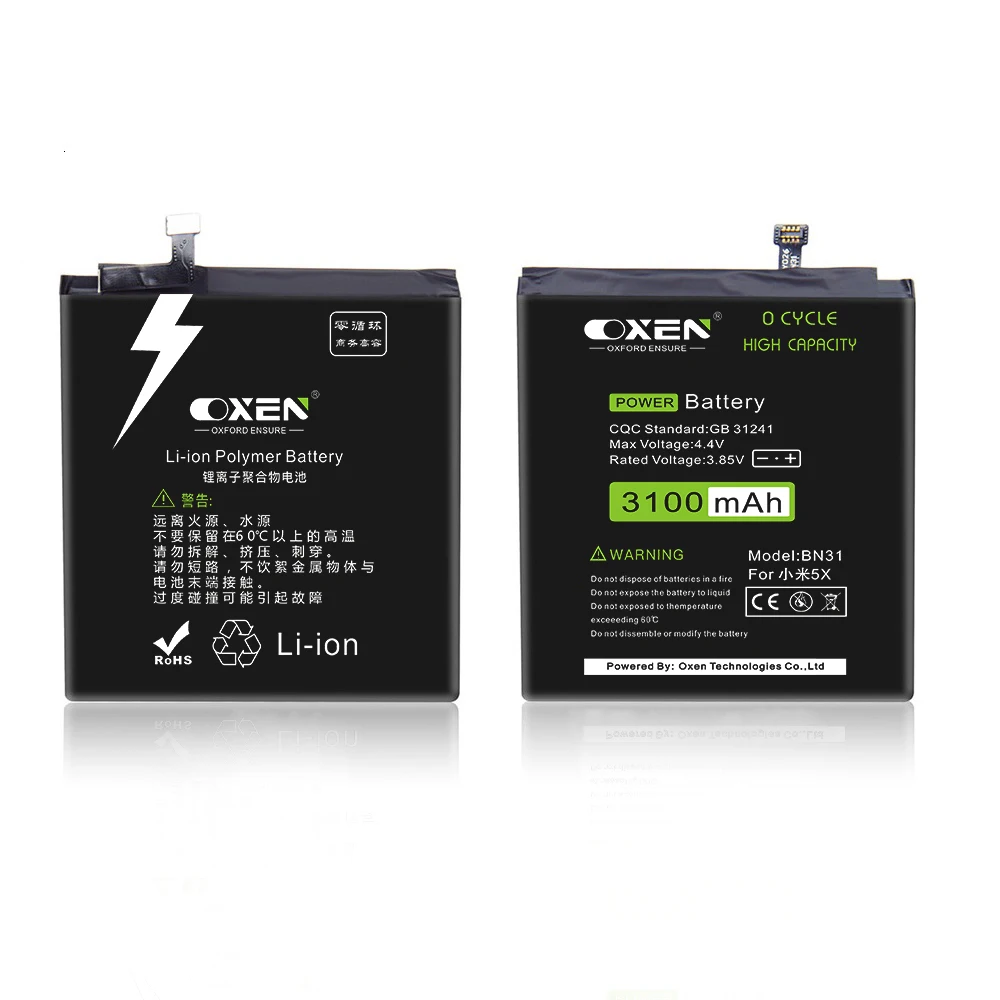 Перезаряжаемый телефонный аккумулятор OXEN BN31 для Xiaomi Mi 5X A1 Mi5x Redmi Note 5A / Pro Y1 Lite