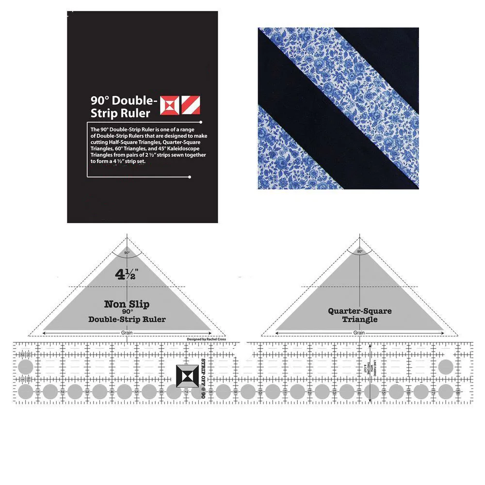 Новая линейка Нескользящая 90 градусов двойная полоса одеяло # MSW 02|Швейные