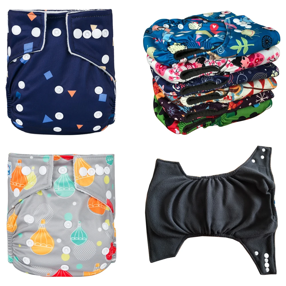 Подгузники из бамбукового угля моющиеся карманные подгузники с антибиотиками 15