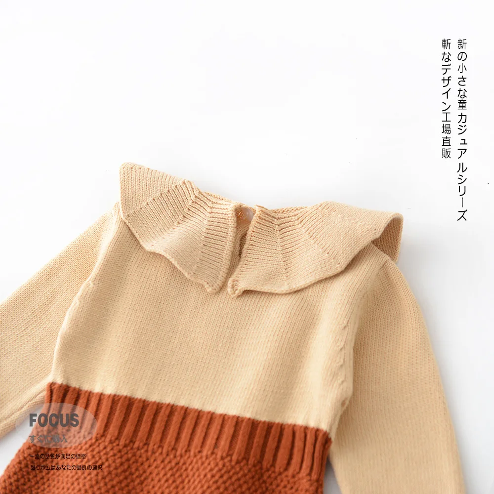 Осень 2019 комбинезон для маленьких девочек с длинными рукавами треугольник (без