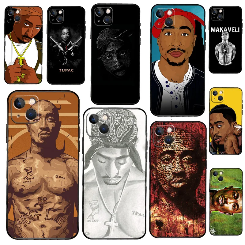 Чехол для телефона Rapper Tupac 2Pac Makaveli iPhone 13 12 11 14 Pro XS Max XR X силиконовый чехол Mini 7 8 Plus -