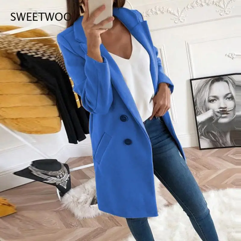 

Women Plus Size Xxxl Woollen Blends Overcoats 2021 Autumn Winter Long Sleeve Casual Oversize Outwear Jackets Coat