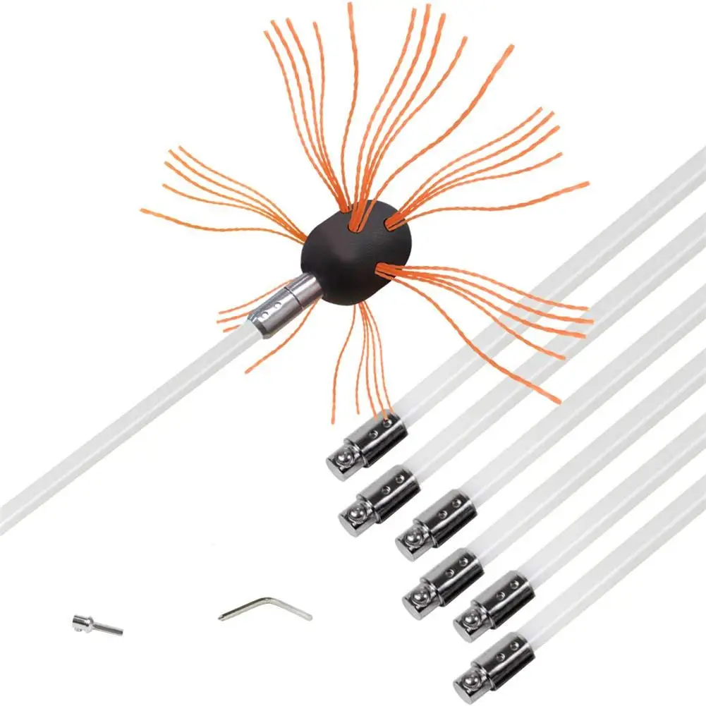 Щетка для дымохода 8 м/10 м электрическая дрель привод бытовой промышленный котел