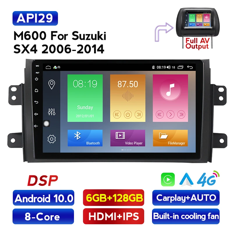 Автомагнитола MEKEDE 6G + 128G Android 10 0 DSP мультимедийный видеоплеер для Suzuki SX4 2006 2011 2012 2013
