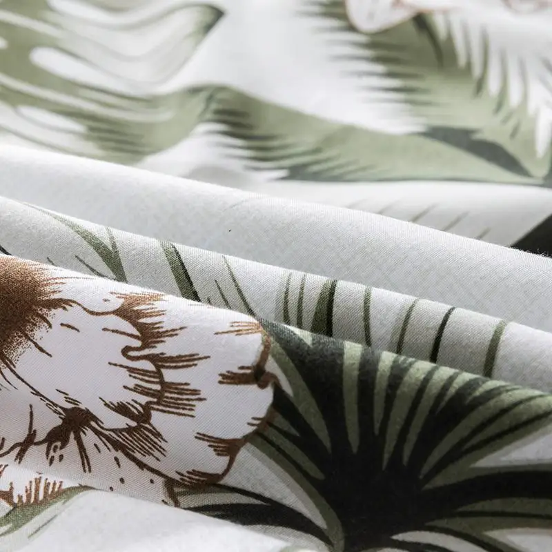 

Green Tropical Leaves Geometric Print Bed Cover Set Kid Duvet Cover Adult Child Bed Sheets And Pillowcases Comforter Bedding Set