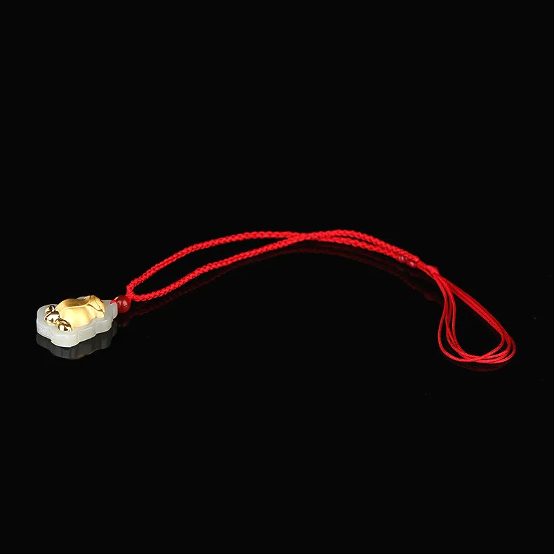 Натуральный китайский белый нефрит мозаика Золотая подвеска Роза красивые