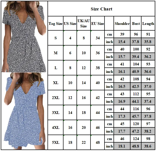 

VICABO Fashion Womens Dress Summer Clothes 2021 Short Sleeve Floral Beach V-neck Mini Dress Casual Baggy Swing Woman Dresses