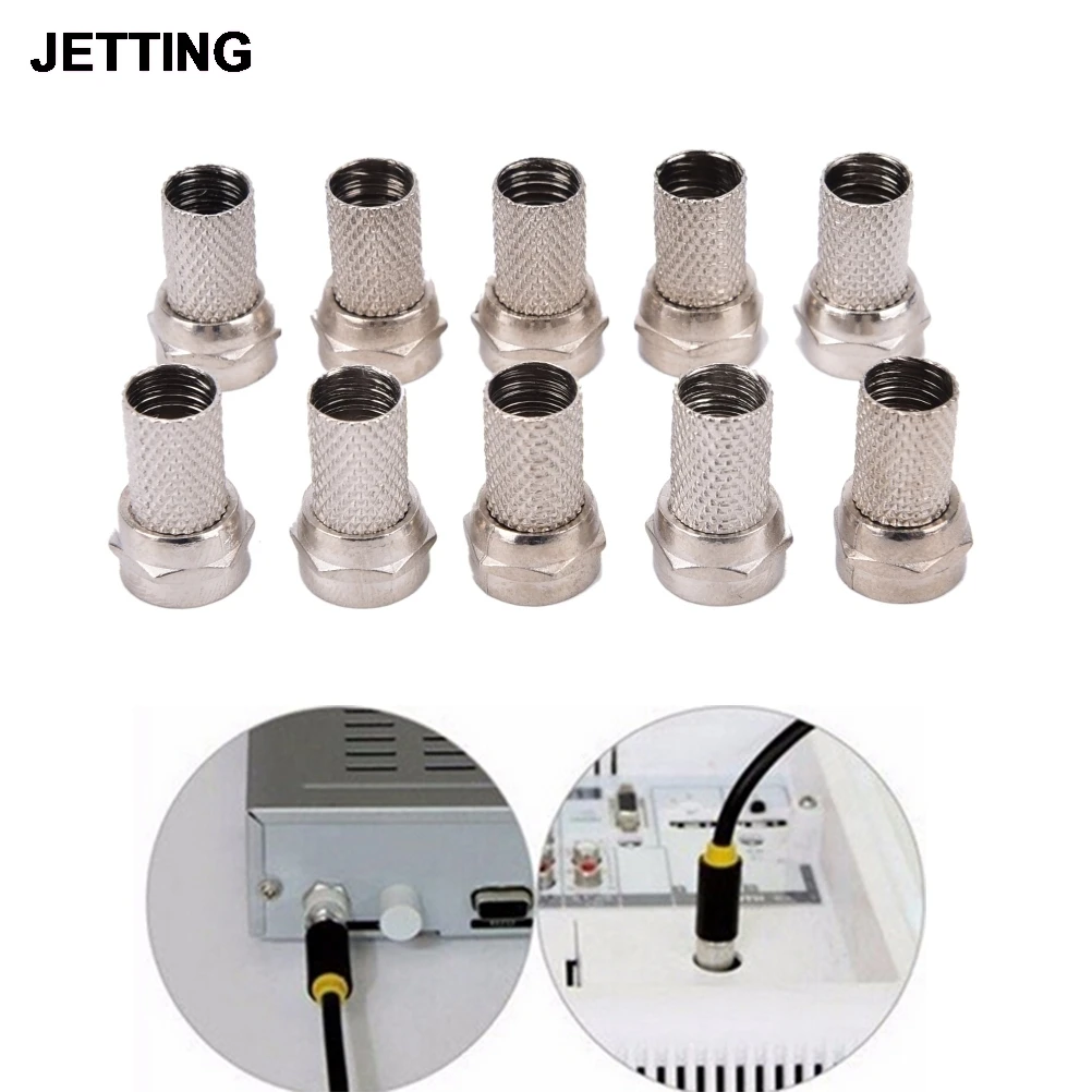 Новинка 10 шт. F цифровой кабельный терминал для кабеля ТВ винтовой разъем SAT RG6 CT100