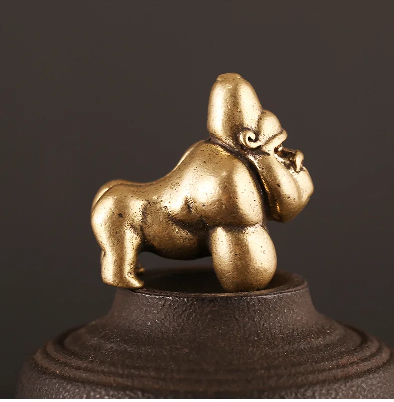 Ретро ручная работа твердая латунь Gorilla craft DIY орнамент миниатюрные настольные