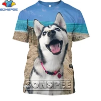 sonspee kawaii animal husky sled dog funny shirt 3d printing mens womens summer men cute harajuku fun oversized t shirt kids