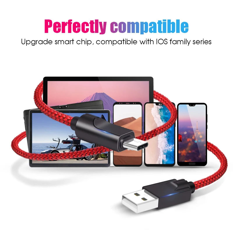 1 м 3AFast кабель для синхронизации данных и зарядки Samsung Andriod Micro USB Type C мобильный