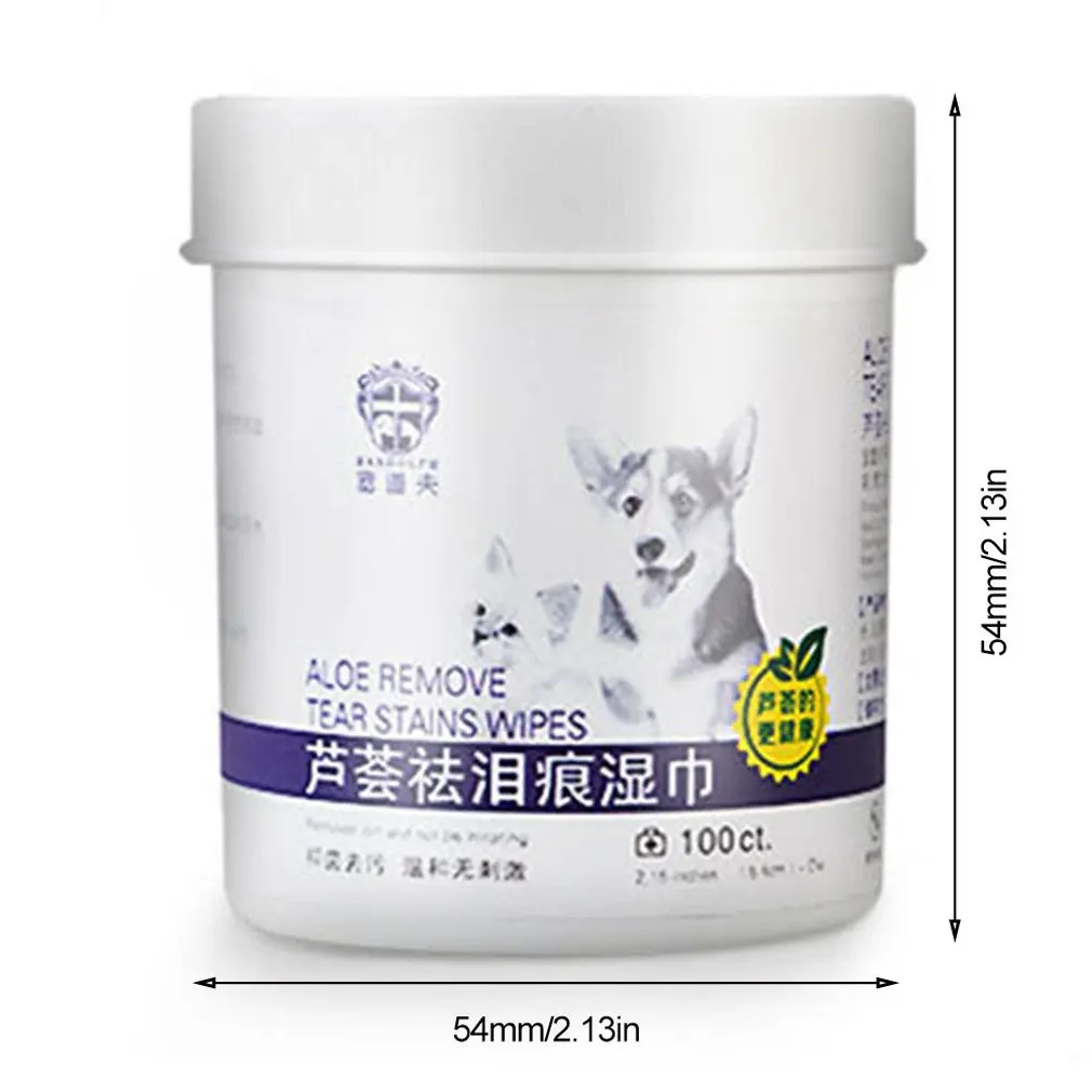 

100Pcs Pet Eye Wet Wipes Cat Dog Tear Stain Remover Gentle Non-intivating Cleaning Wipes Cleaning Paper Towels