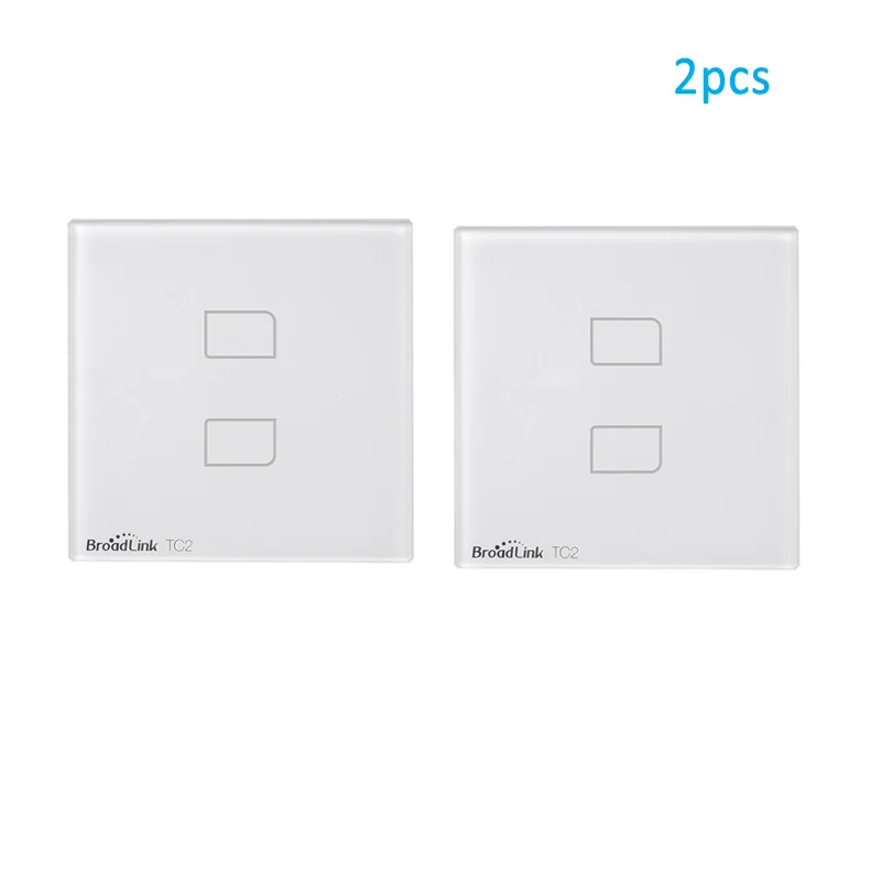 2gang EU 2pcs Broadlink TC2 ЕС WiFi переключатель ЕС стандартный настенный светильник переключатель RF 433 МГц Беспроводное управление через RM Pro через приложение управления смартфоном - Комплект: 2gang EU 2pcs