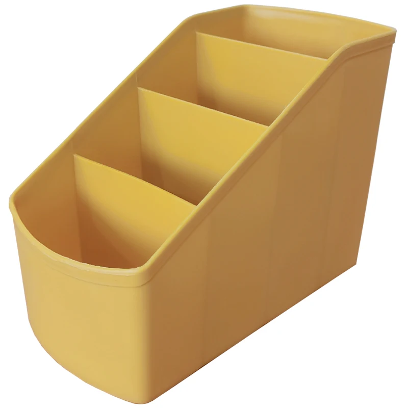 

Korea High Capacity Pen Holder Storage Box Desktop Makeup Brush Stationery Tape Storage Rack 4 Grid Storage Box Desk Organizer