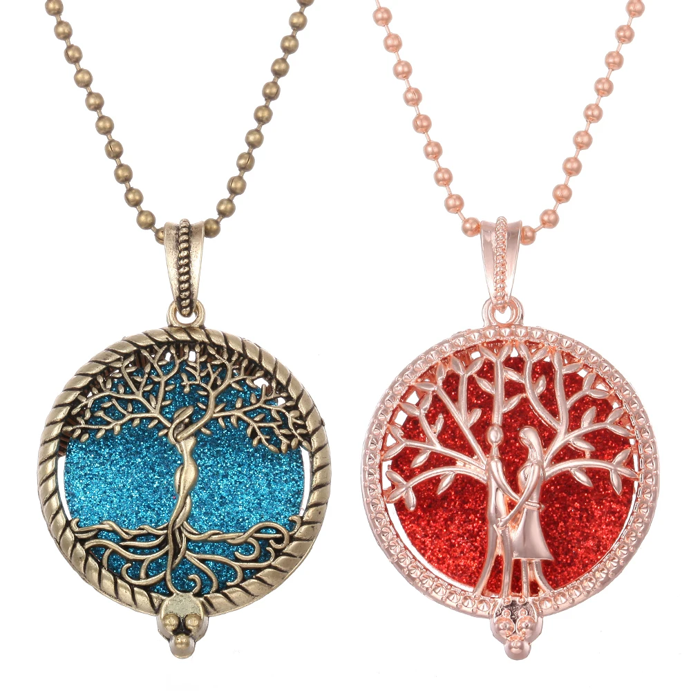 Ароматерапия Ожерелье древо жизни Ювелирные изделия с диффузором Винтаж