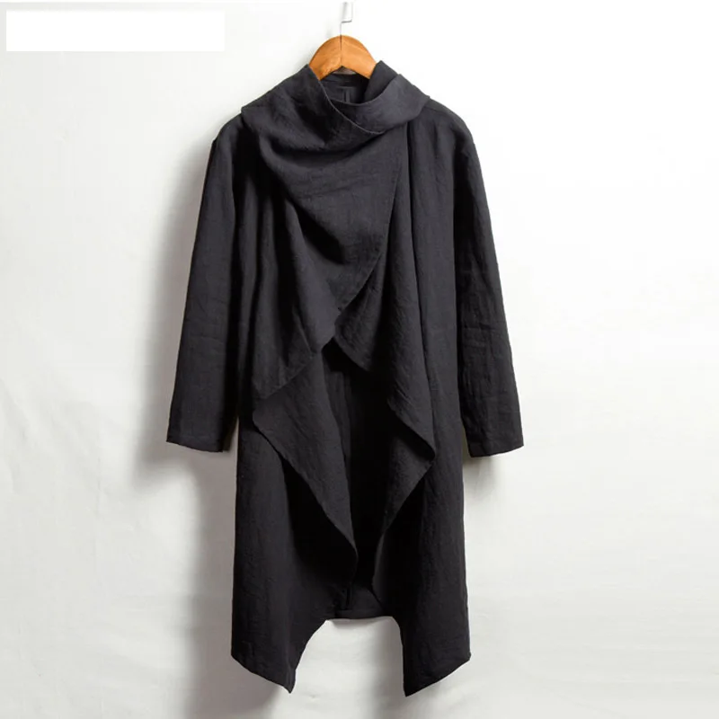 Men's Cloak Hipster Gothic Hooded Cape Poncho Punk Coat Tops Long Cardigan | Мужская одежда