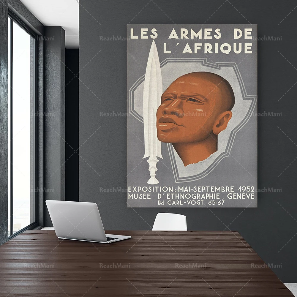 

African Art Exhibition Poster, Modern Scandinavian Art, Gallery Poster, Paris Print, Paris Wall Art, Mid Century Wall Art