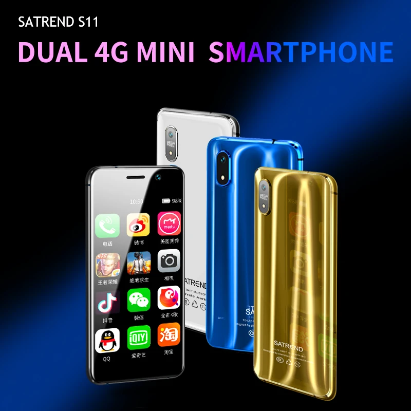 

Mini Smartphone 3.22" Dual 4G LTE MTK6739 Quad Core 2GB+16GB GPS Ultra Thin Telephone Smallest Android Mobile Phone Satrend S11