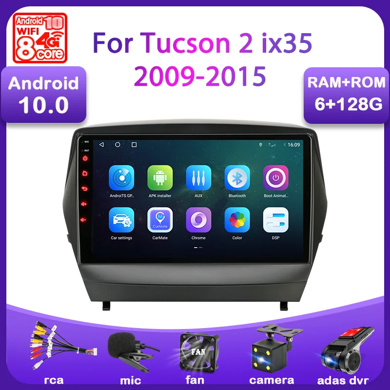 

Car Radio For Hyundai Tucson 2 ix35 2009 2011 2012 2013 2014 2015 Android 10 Multimedia Video Player GPS Navigation 2 Din stereo