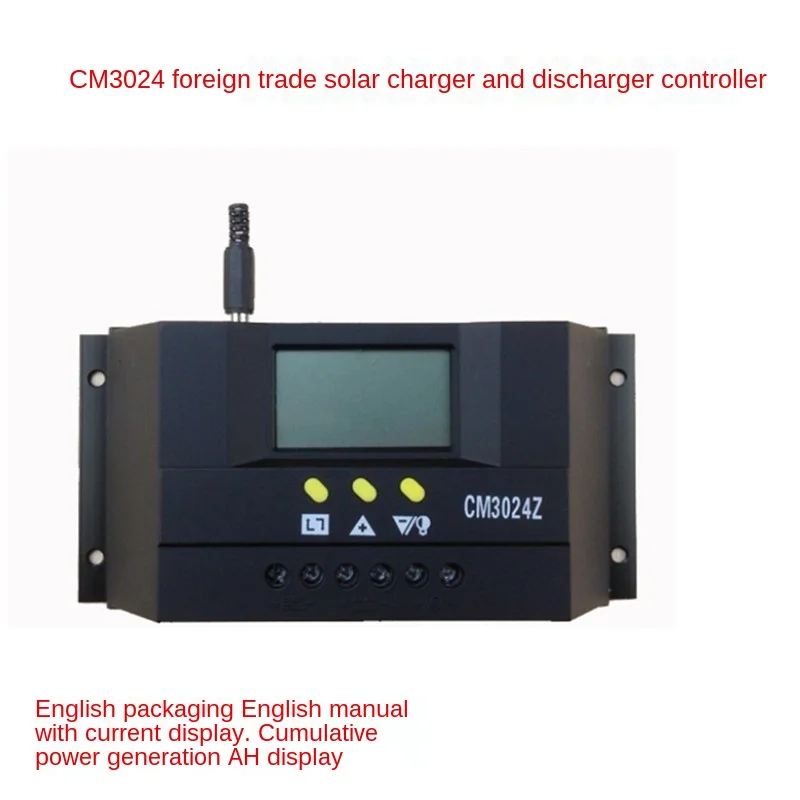 

CM3024Z PWM Smart Solar Regulator Charge Controller Regulator LCD Display Solar Panel Generator Voltage Current 12V/24V Auto 30A