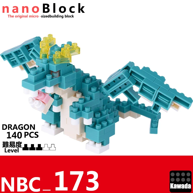 Kawada Nanoblock NBC-173 Дракон микро-размер Строительные блоки мини-кирпичи 140 штук 3D
