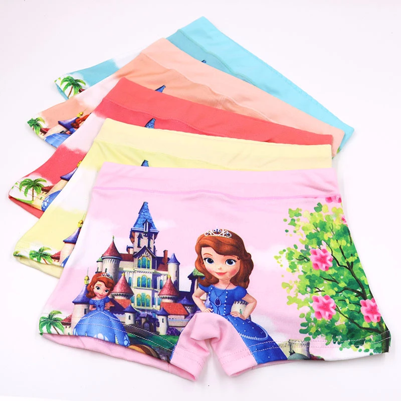 5 шт./лот детские трусики для девочек мягкие принцессы из От 2 до 10 лет волокна с 3D