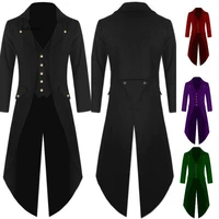 men victorian costume black tuxedo fashion tailcoat gothic steampunk trench jacket coat frock outfit dovetail uniform for adult