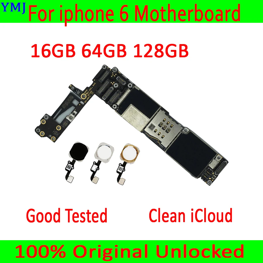 100% оригинальная разблокированная материнская плата для iphone 6 4 7 дюйма с/без Touch ID