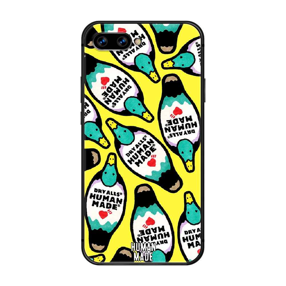 

human made Fashion brand Phone Case Cover Hull For HUAWEI honor 8 8c 8a 8x 9 9a 9x V10 MATE 10 20 I lite pro black back silicone