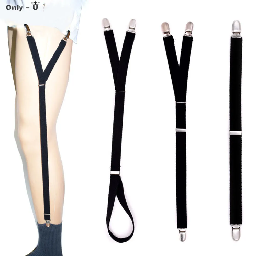 

Fashion Men Shirt Stays Garter Suspenders Holder Elastic Y Shape Adjustable Uniform Locking Clamp Braces Shirts Garters