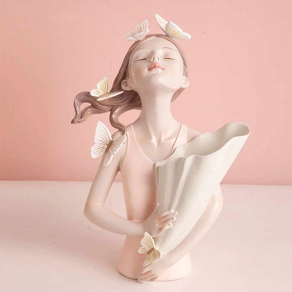 

Butterfly Girl Resin Sculpture Character Model Vase Modern Home Decor Living Room Bedroom Countertop Vase Gift Nordic Decor Home